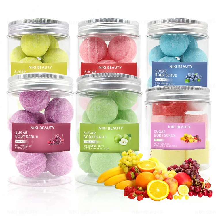 

Wholesale Private Label All Natural Bath Exfoliate Organic Ligthening Candy Body Ball Sugar Scrub