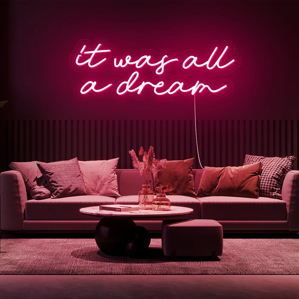 

Rebow Support Shopify Free WorldWide DropShipping 70CM Width It Was All A Dream Neon Light Custom Neon Sign For Home Party Gift