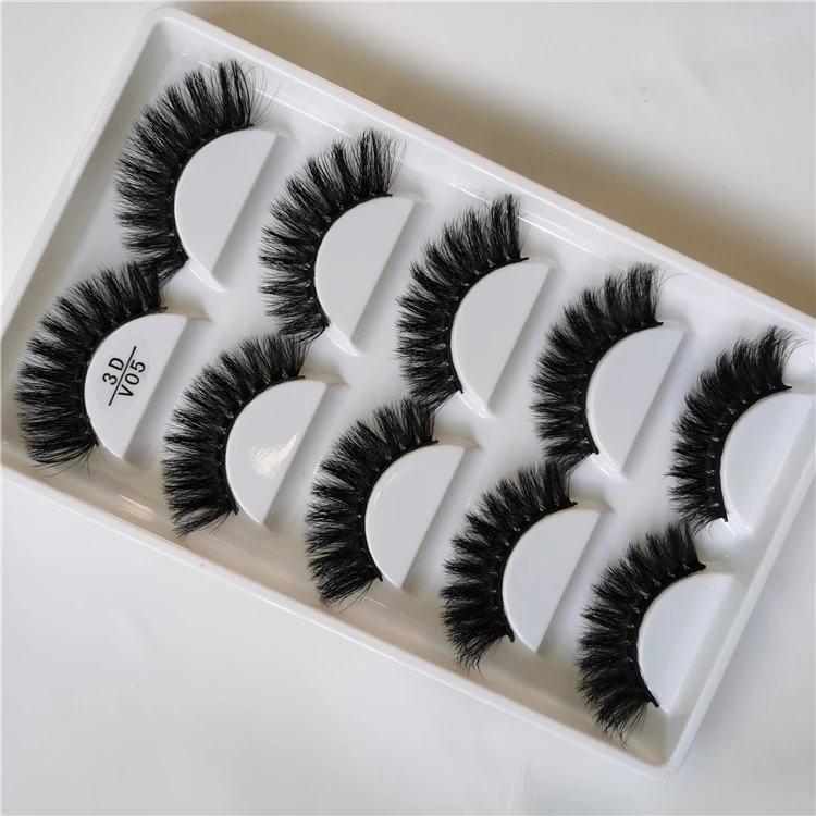

Wholesale High Quality Cheap 5 Pairs 5D False Eyelashes Thick Vegan 3D Faux Mink Lashes For Makeup