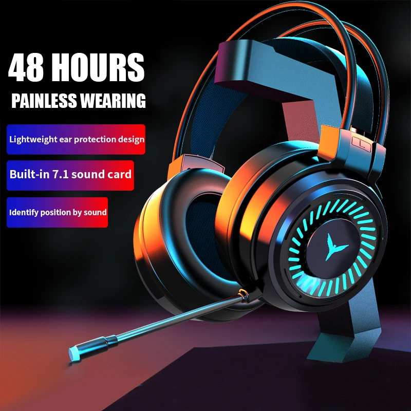 

Bodio Dropshipping 100% Original Surround Sound High Definition Aura Sync Colourful Light Gaming Headset Headphones For PS5