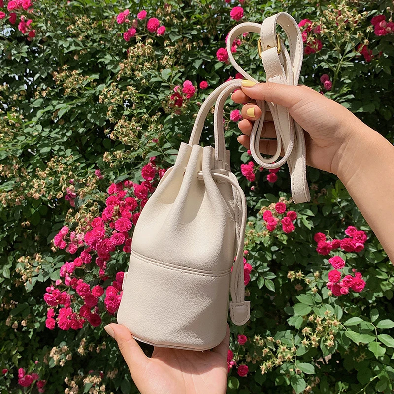 

2021 pearl bucket chsin bag vegan leather funny handbag