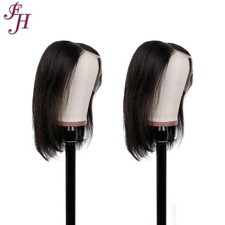 

FH fast shipping raw hair natural wig naturel bob short wig 13x4 transparent lace frontal bob wig