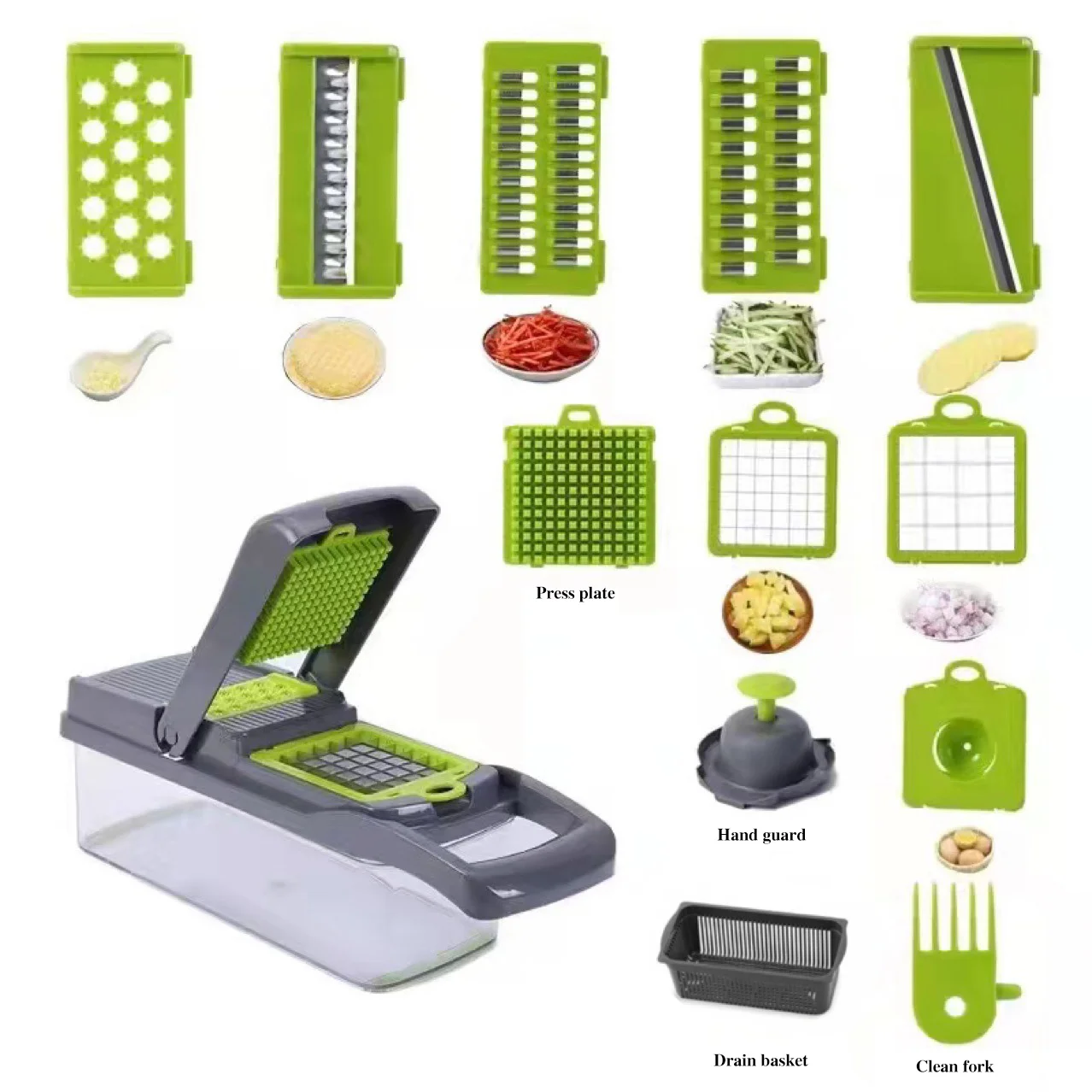 

Multifunctional Vegetable Cutter Fruit Slicer Grater Shredders Drain Basket Slicers Gadgets Kitchen Accessories