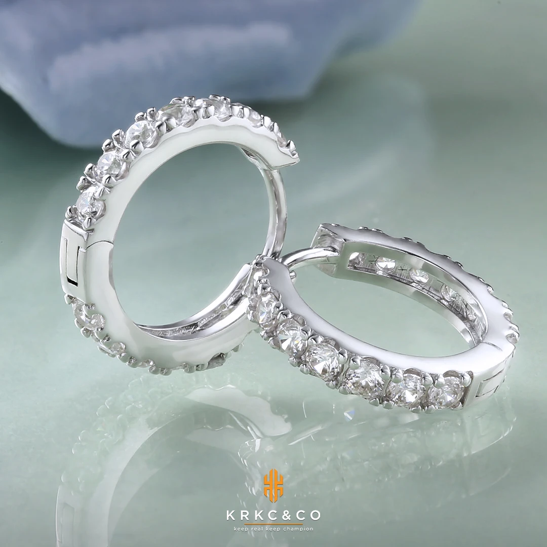 

KRKC&CO Wholesale 925 Sterling Silver Earrings with AAAAA zircon for Women Personalized Custom Earrings Hoop Earrings Jewelry