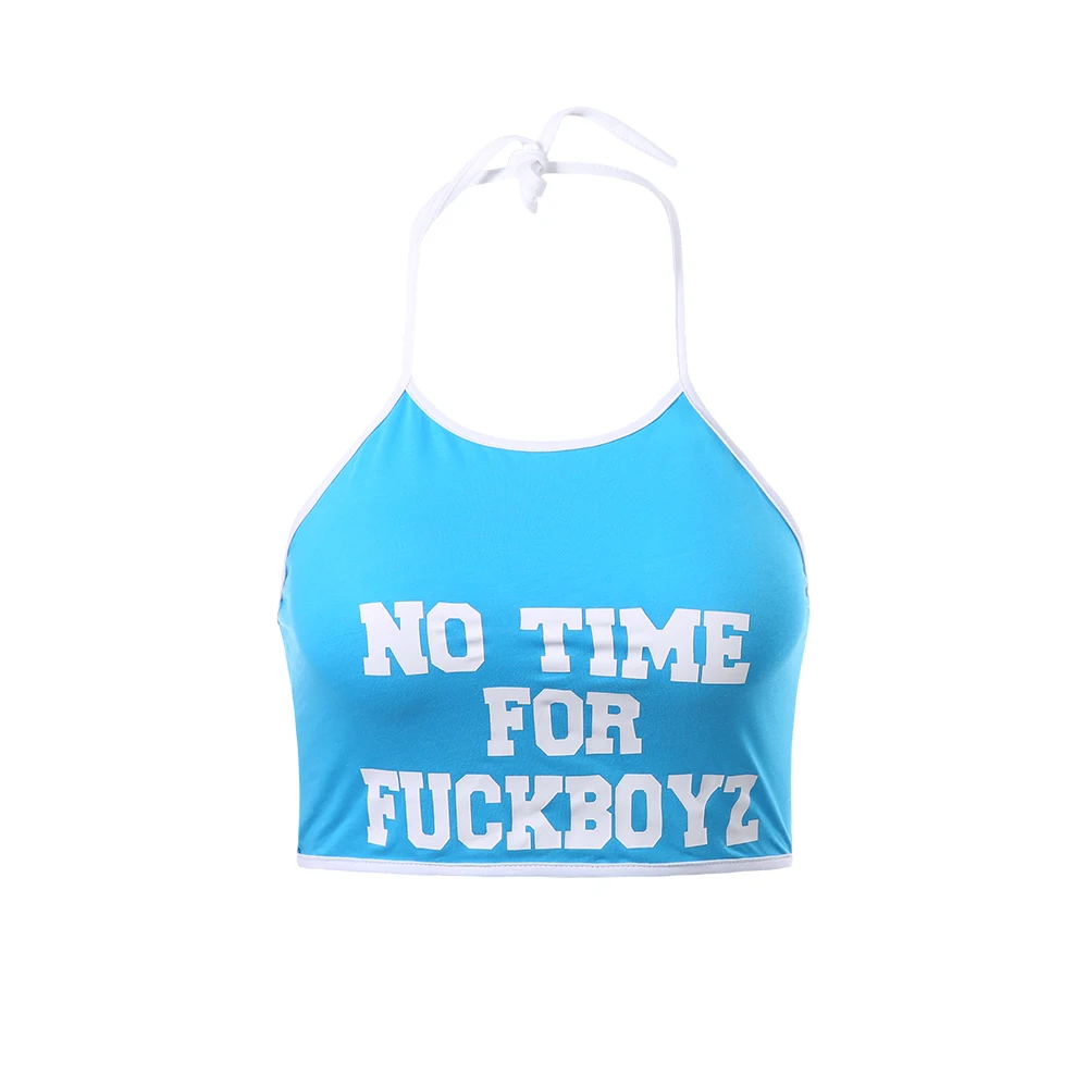 
Wholesale Summer Vest Crop Top For Women Gym Vest Girls Casual Cotton Halter Sleeveless Top 