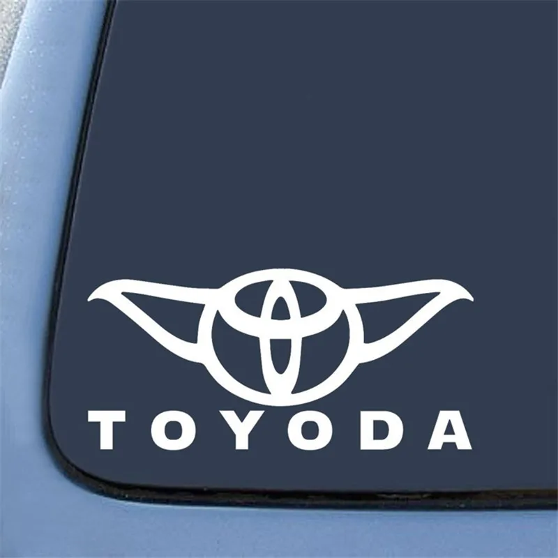 

5.5inch Funny Toyoda Yoda stickers for car bumper window Laptop Notebook Die cut car sticker Decal, 12 colors