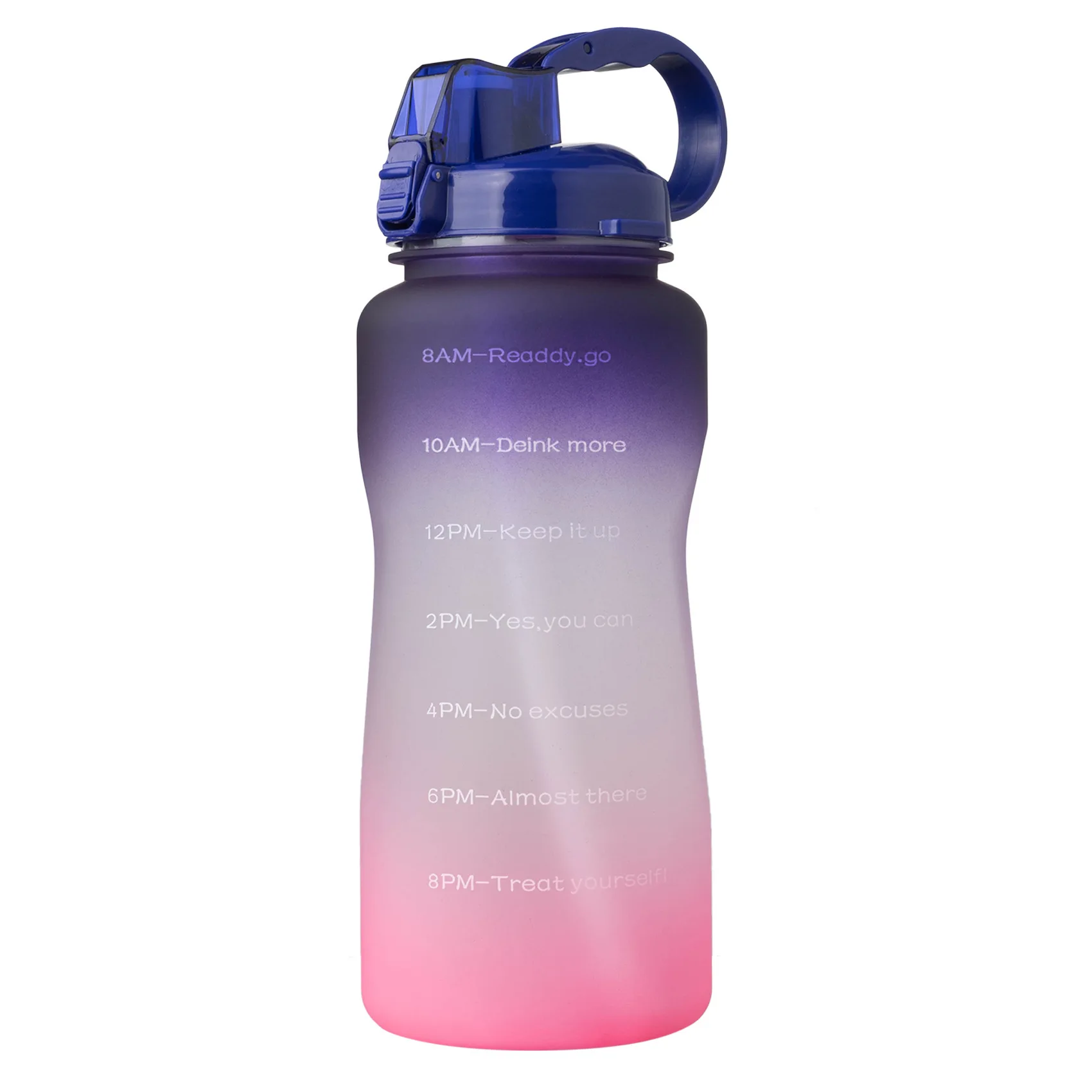 

2L Motivational Water Bottle Hot Cold Insulated Metal Drink Bottle With Straw