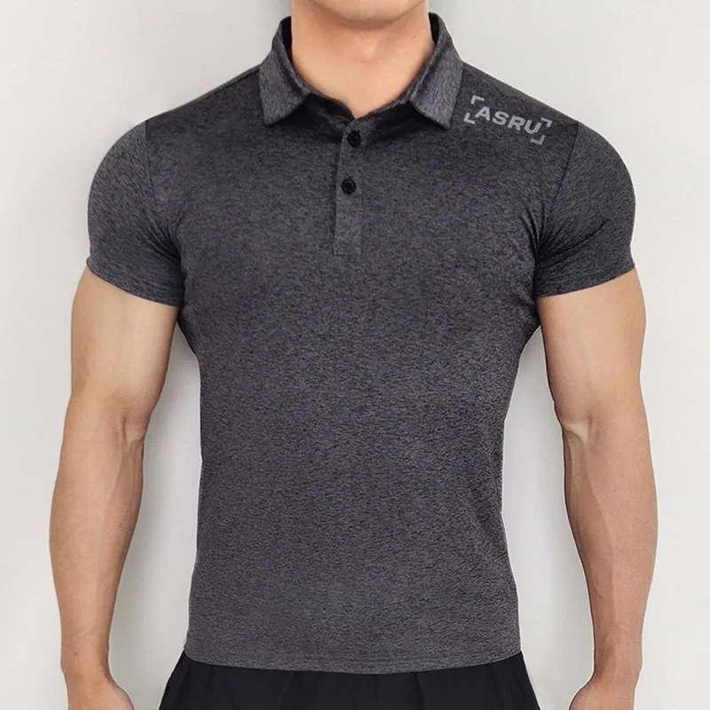

Hot Selling Summer Sportswear Plain Printing Short Sleeve Turn Down Collar Fitness Gym Man Polo Men T Shirt, 4colors in stock