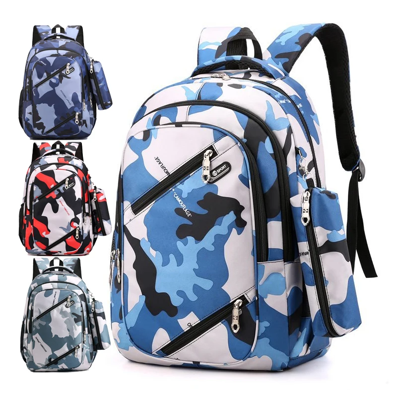 

Factory direct sale 19 inches cheap waterproof nylon 2 in 1 child kid primary school laptop backpack 2pcs set for children, Light blue, dark blue, green, red or custom