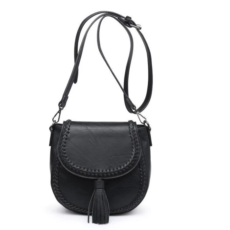 

Custom Crossbody Bags Fashionable Women Whipstitch Tassel Vegan Messenger Bags With Guitar Strap, As pic show