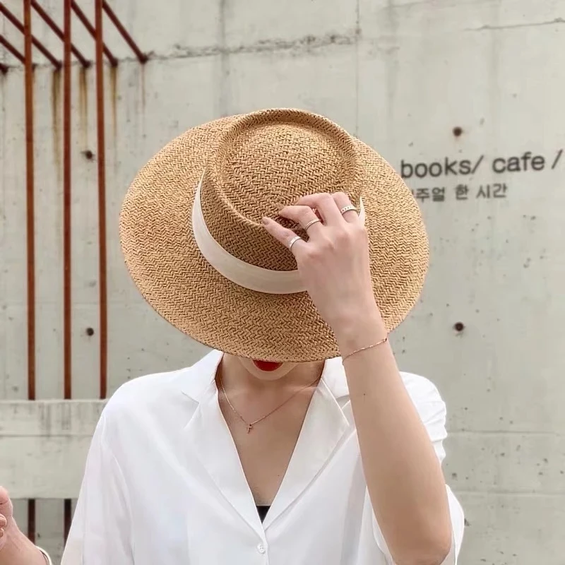 

Hot summer beach straw hat for women men Panama fashion sun visor
