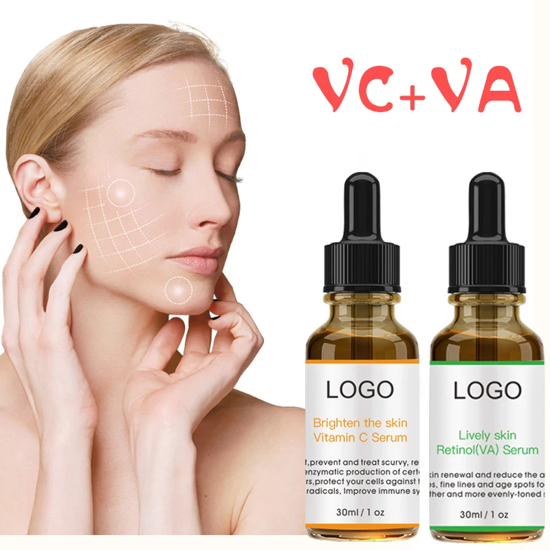 

Dropshipping 20% Discount Organic Facial Skincare Anti Aging Brightening Retinol VA Vitamin C Serum Set