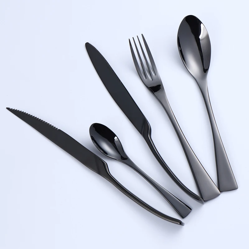 

Luxury Stainless Steel Black Mirror Titanium 18/10 Cutlery Flatware Set