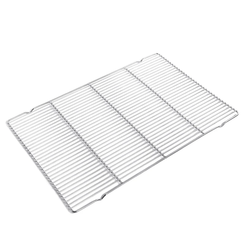 

Wholesale Bakery rectangular bakeware tray stainless steel cooling rack with feet baking rack, Silver