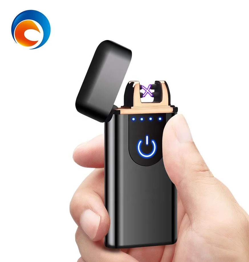 

electric lighter touch screen rechargeable usb lighter windproof metal power display lighters custom logo, Black / blue/color/sliver/gold/ matte black/matte gold/matte sliver/