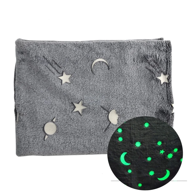 Amazon Hot Sell Magic Blanket Polyester Coral Fleece Super Soft,Glow In