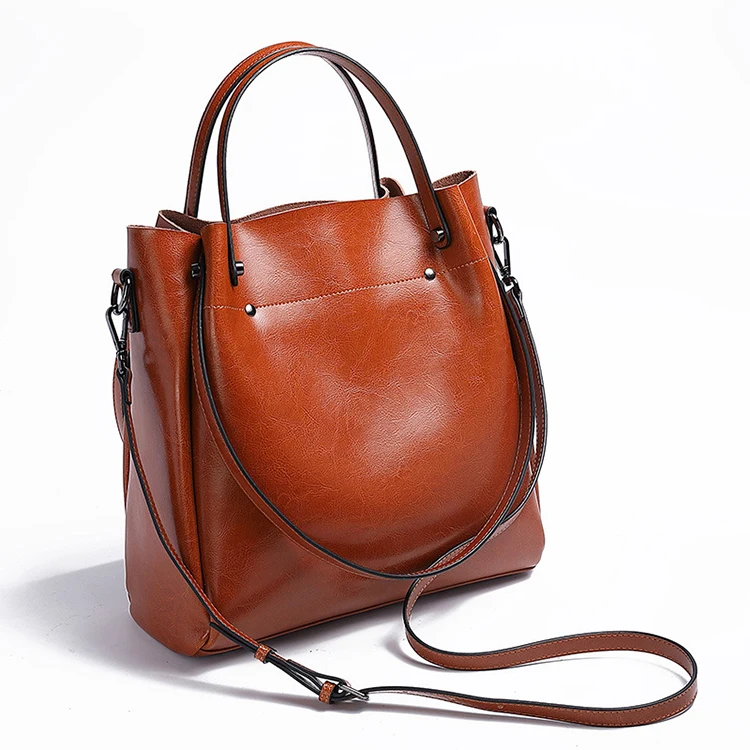 

EGL110 Fashion high quality large capacity brown female shoulder bag real leather luxury handbags for women