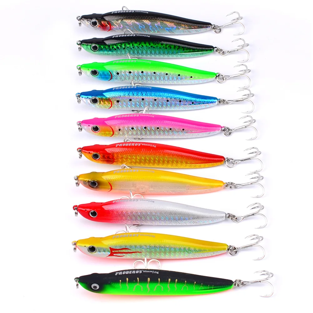 

Minnow Fishing Lure Hard Artificial 10CM/15g Swim Baits Hard Bait Wobbler, Various