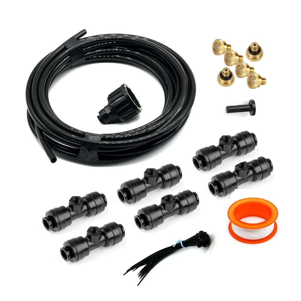 

air water misting cooling micro spray duster irrigation system kit big fog machine outdoors, Black