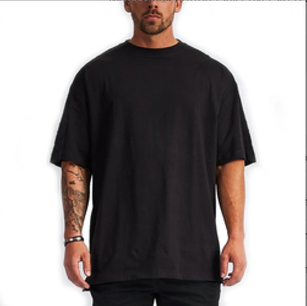 

Mens blank cotton tshirt oversized shoulder
