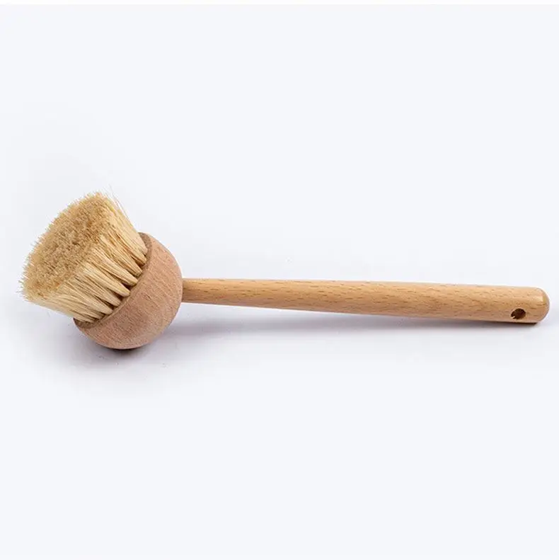 

Bathroom Toilet Brush and Holder Set Beech Wood Sisal Closestool Cleaner Cleaning Brushes, Bamboo color