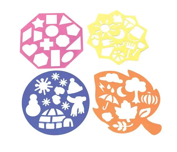 
Custom shaped PP plastic DIY painting drawing stencil set for kids 