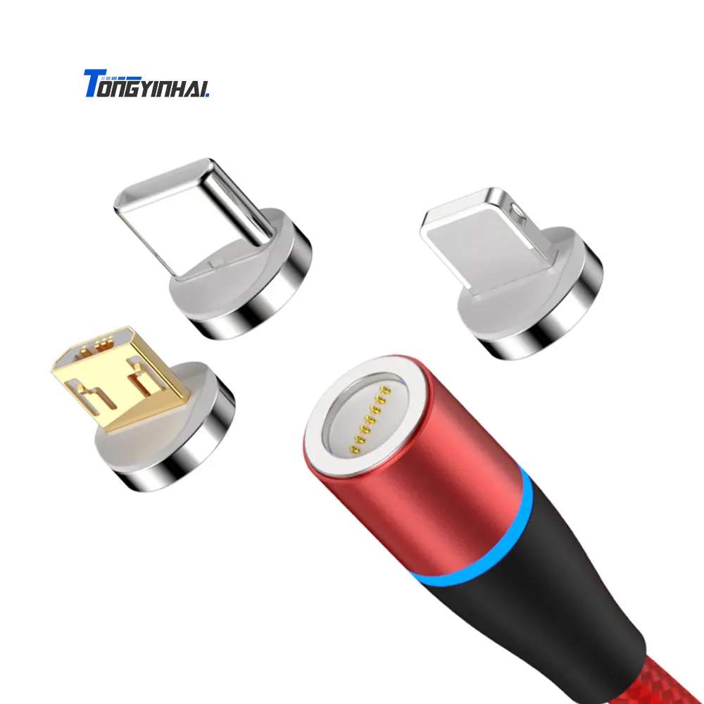 

2021 best seller Tongyinhai Factory fast charger cord led usb charging cable nylon braided custom usb cables for iphone xiaomi