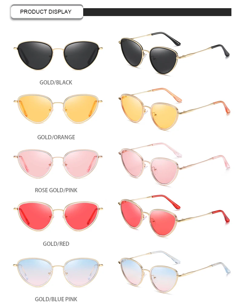 New Arrivals Cat Eye Trend Metal Sun Glasses Women Glasses UV400 Wholesale
