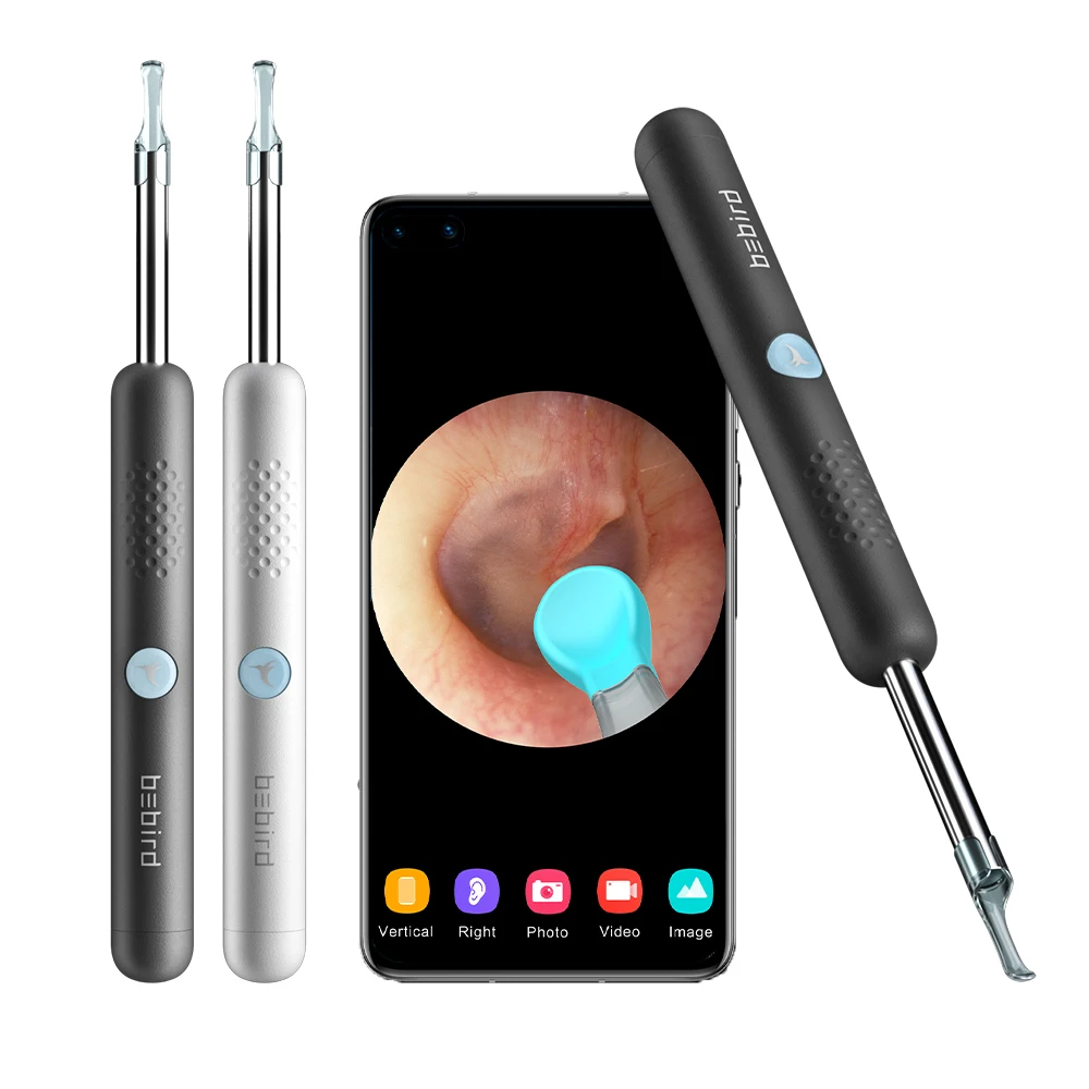 

2020 new arrive bebird R1 visual ear endoscope wireless wifi ear wax remover support iOS Android phone, Black, white