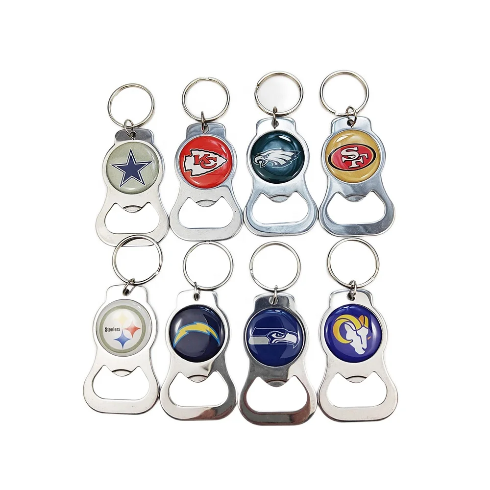 

Custom Metal NFL TEAM LOGO Football Bottle Opener Keychain