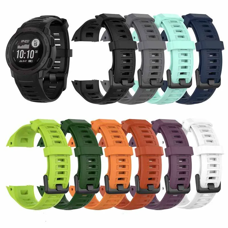 

High Quality For Garmin Instinct Tide Solid Color Silicone watch strap wristband Replacement Accessory band straps