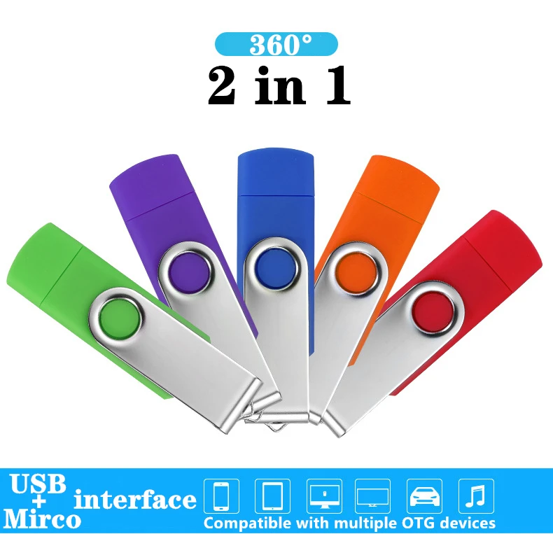 SATOSMART OTG USB 2.0/3.0 pen drive 2GB 4GB 8GB 16GB 32GB colorful otg swivel memorias usb small usb flash drive - ANKUX.COM