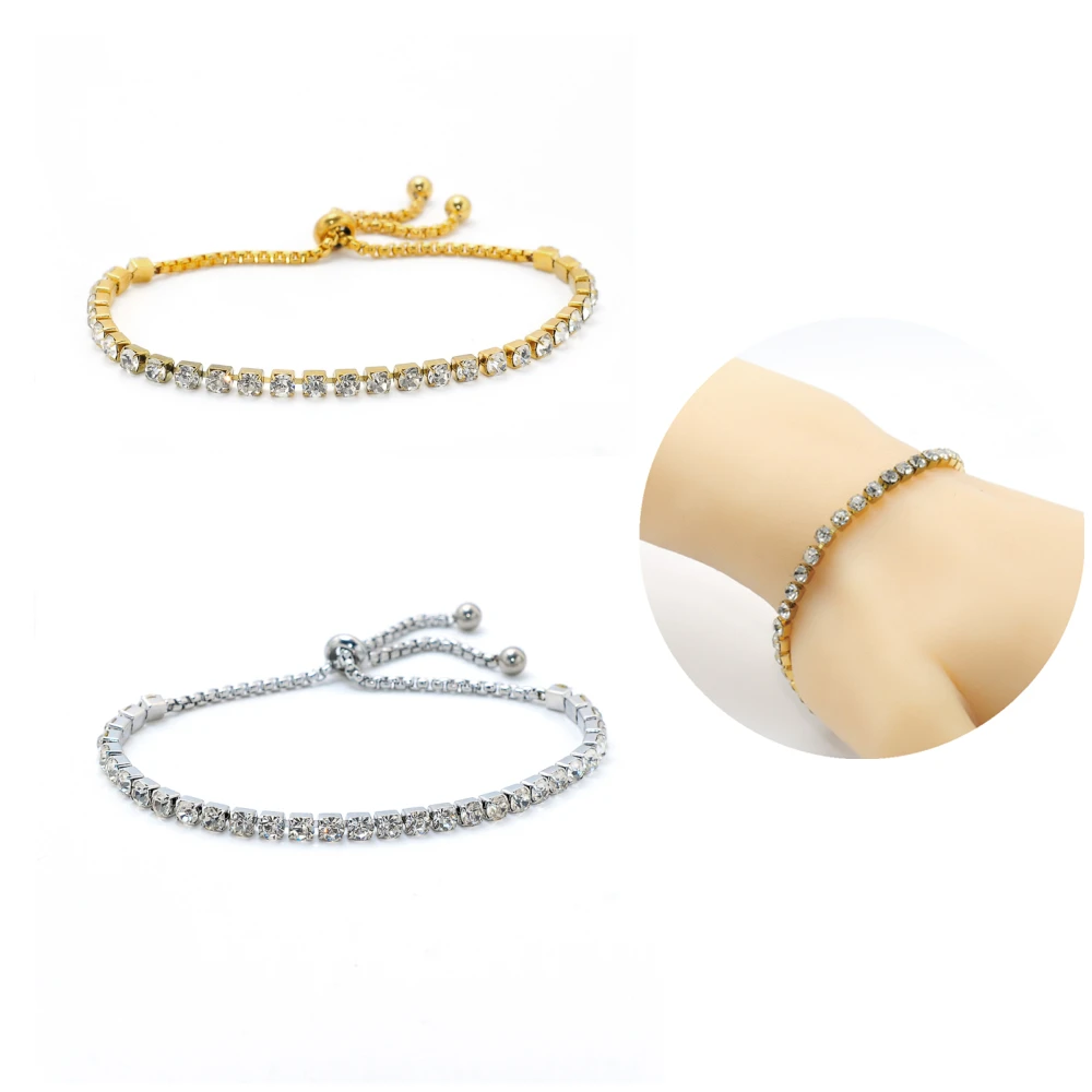 

2021 Amazon Hot Sale Cubic Zirconia CZ Diamond Bracelets Stone Zircon Stainless Steel Crystal Tennis Chain Bracelet
