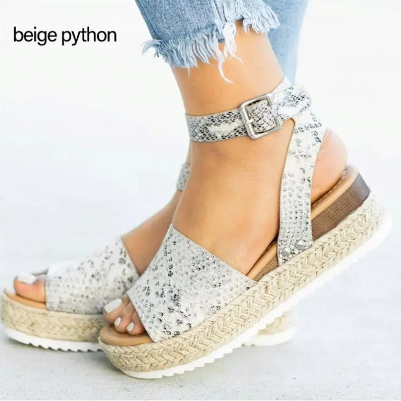 

Hot Selling Women Roman Hemp Rope Wedge Heel Ankle Strap Open Toe Sandals Height Increasing Sandals