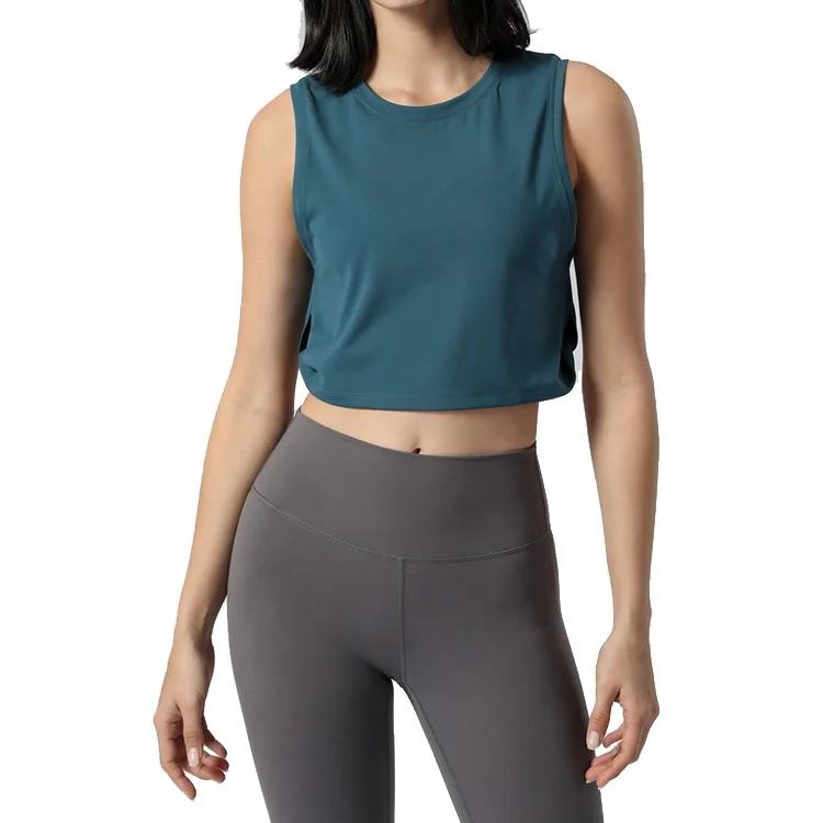 

Crop Vest Casual Women Fitness T-shirt Fashion Yoga Loose Pullover Vest In Stock
