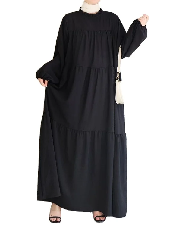 

Good Quality Long Sleeves Spring Autumn Long Robes Solid Color Dresses Muslim Women Trendy Islamic Clothing Patterns for Women, 7 colors