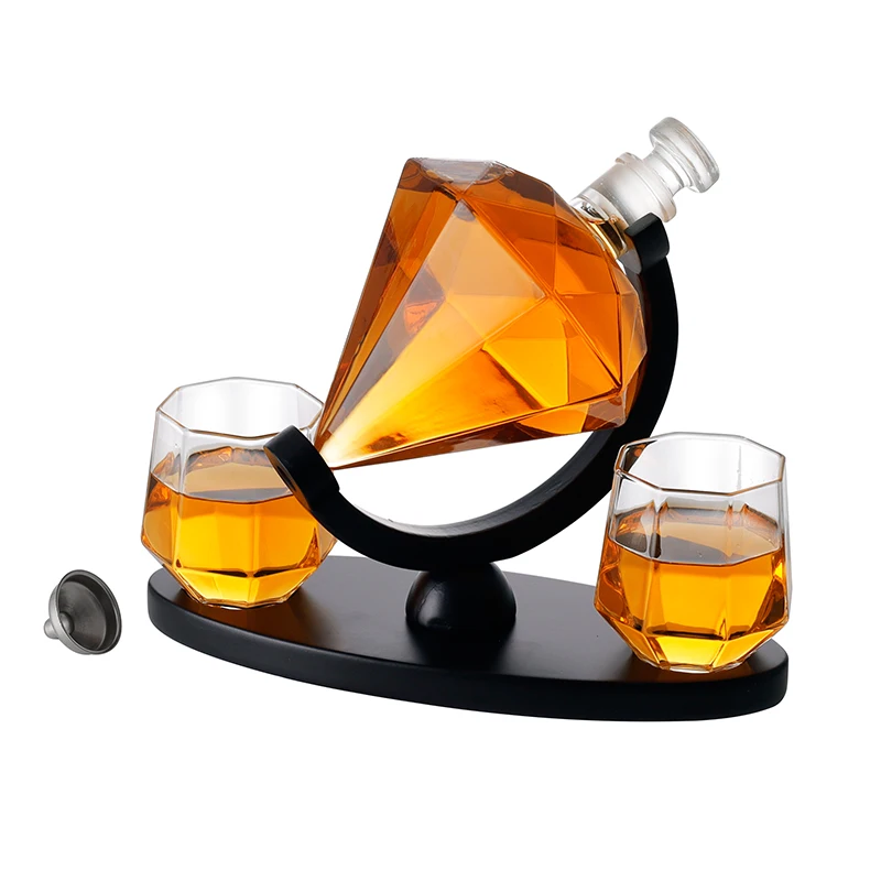 

China Manufacturer High Quality Durable Using Whiskey Glass Diamond Decanter