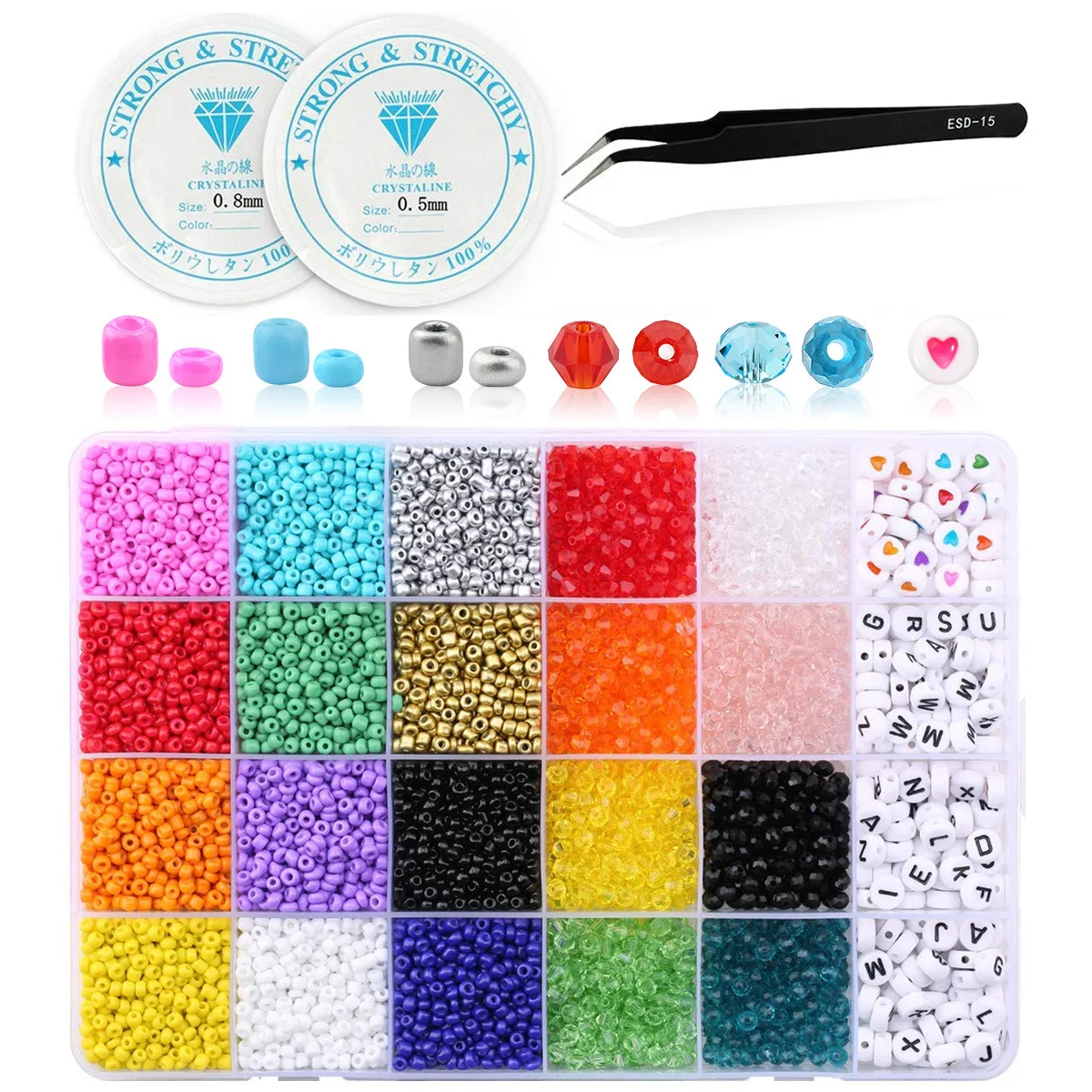 

Customization 24 Grids Glass Seed Beads Sets Wholesale Beads Kits Bracelets