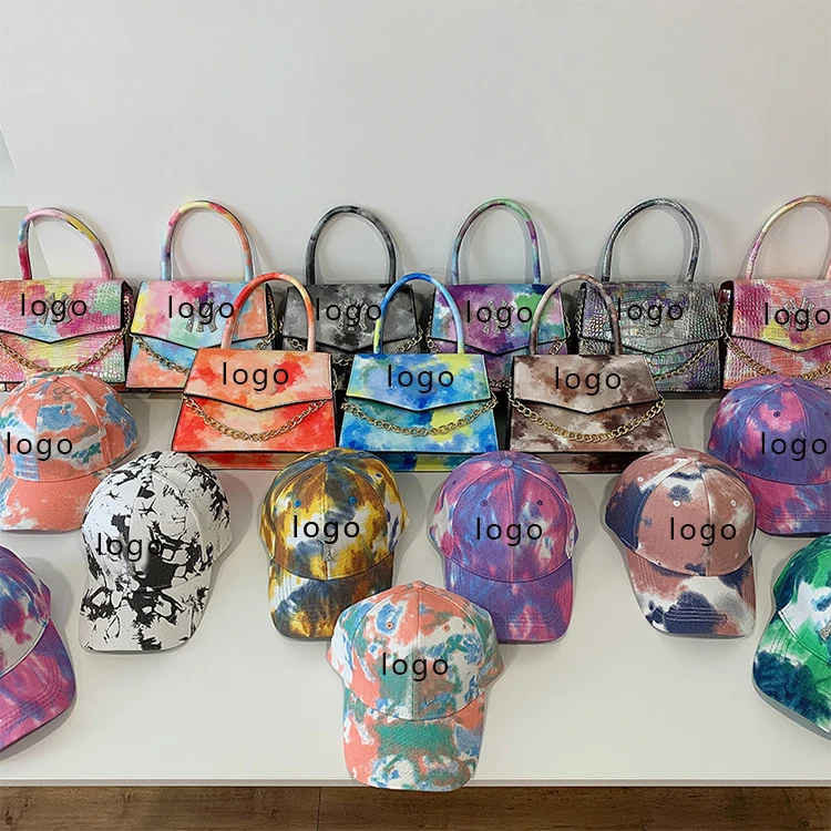 

Drop Shipping Wholesale Tiny Bag Mini Sets New Messenger Bag Sac A Main Matching Bucket Hat And Purse Women Tie-Dye Ny Purse