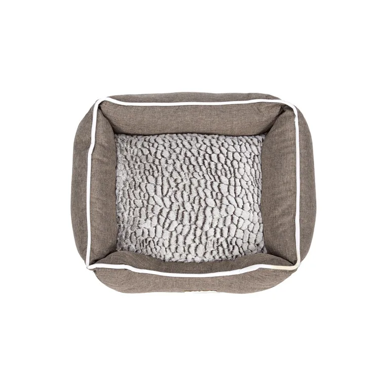 

Hot-selling removable and washable plush Cuter luxury Cheap price dog cat bed comfortable washable super soft pet cushion bed, Dark gray