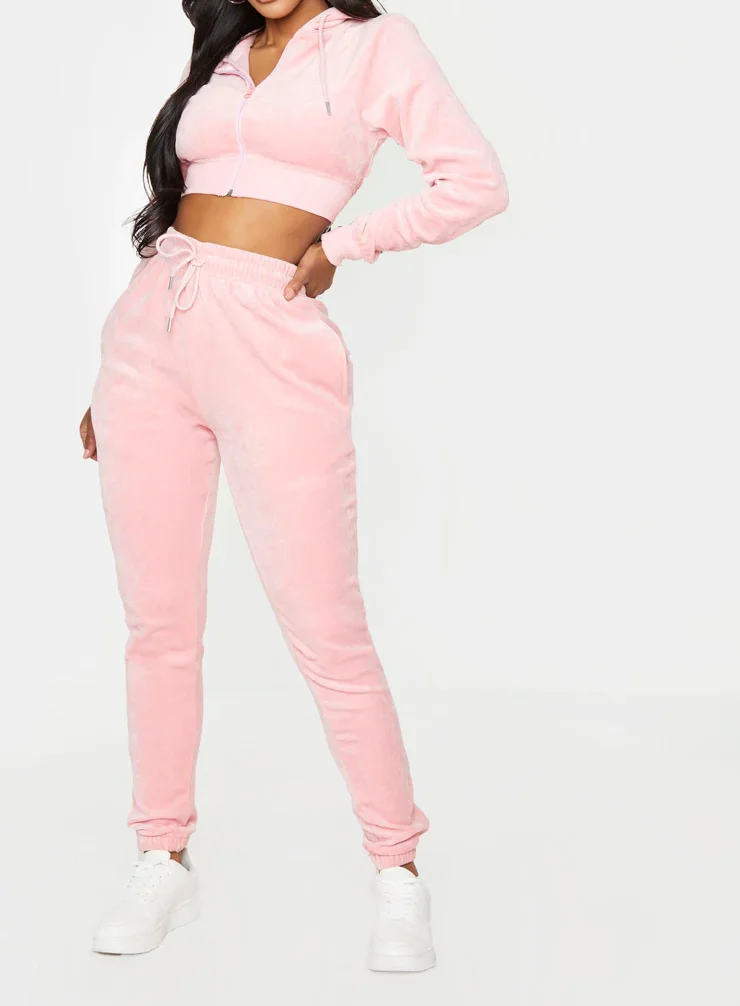 velour tracksuit cropped