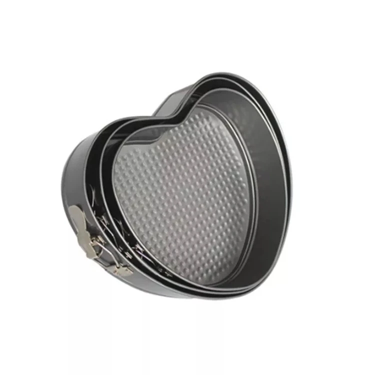 

High Quality Carbon Steel Non-stick Round Heart Shaped Springform Pans Cake Pan Mini Cheesecake Pan, Black