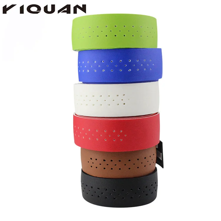 

Latest Product Pu Leather Perforated Breathable Bicycle Handlebar Tape Comfortable Light Weight Anti-Slip Bicycle Bar Tape