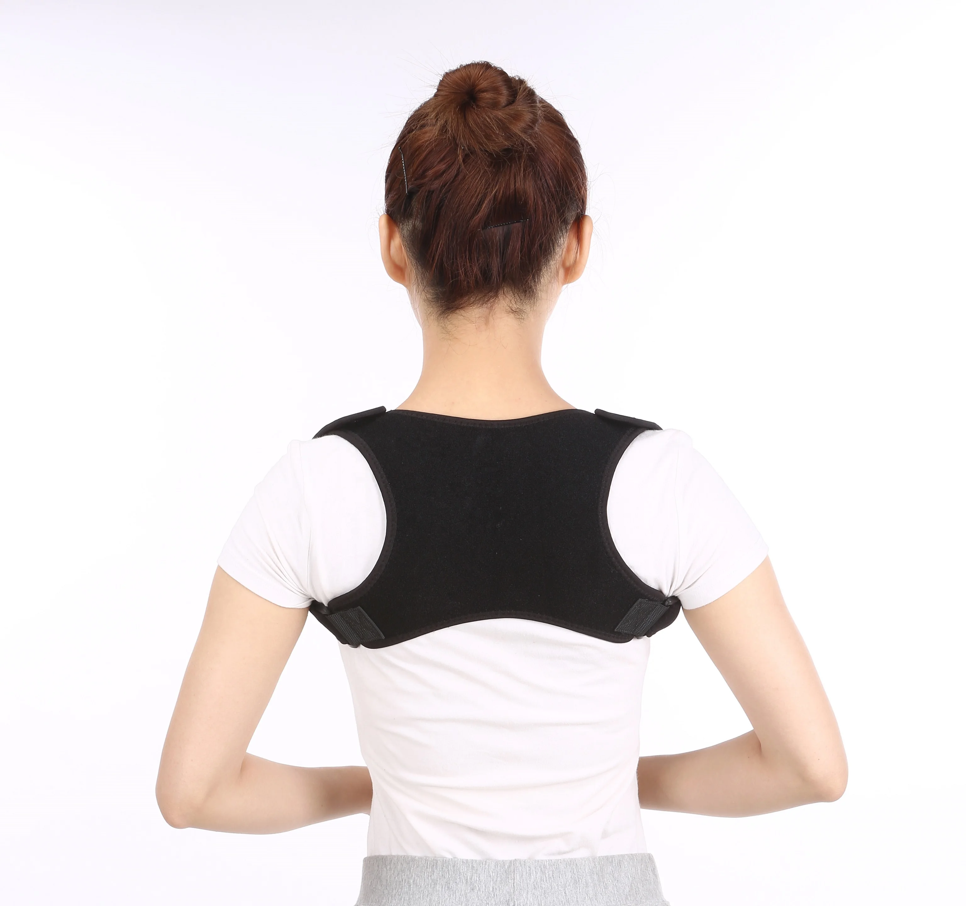 

Posture Corrector Universal Fit Adjustable Upper Back Brace For Clavicle To Support Neck, Back and Shoulder Pain Relief, Black