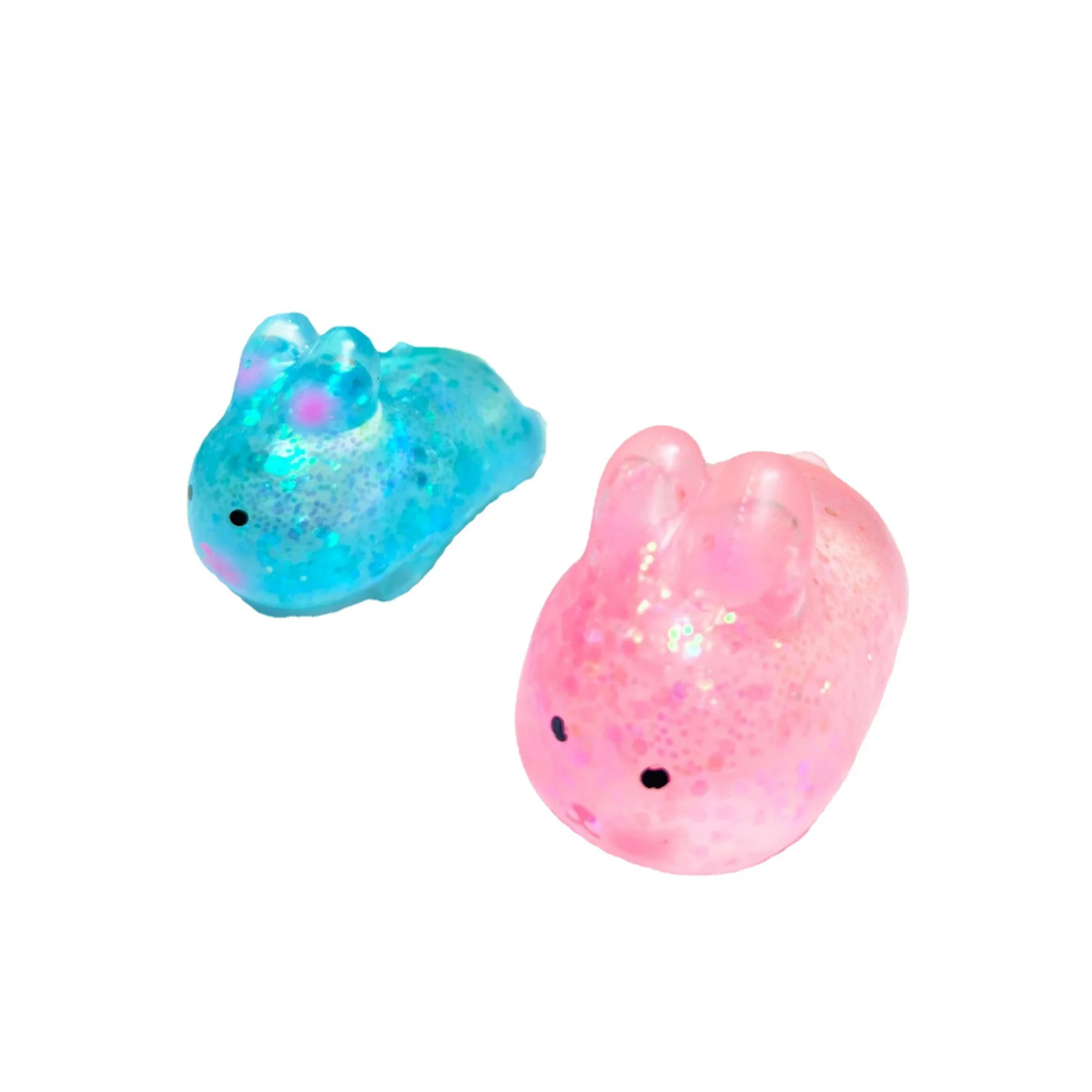 

Wholesale New Style kids Adorable Fidget Toy TPR Pink Blue White Rabbit Cute Decompress Stress Release Kids Toy