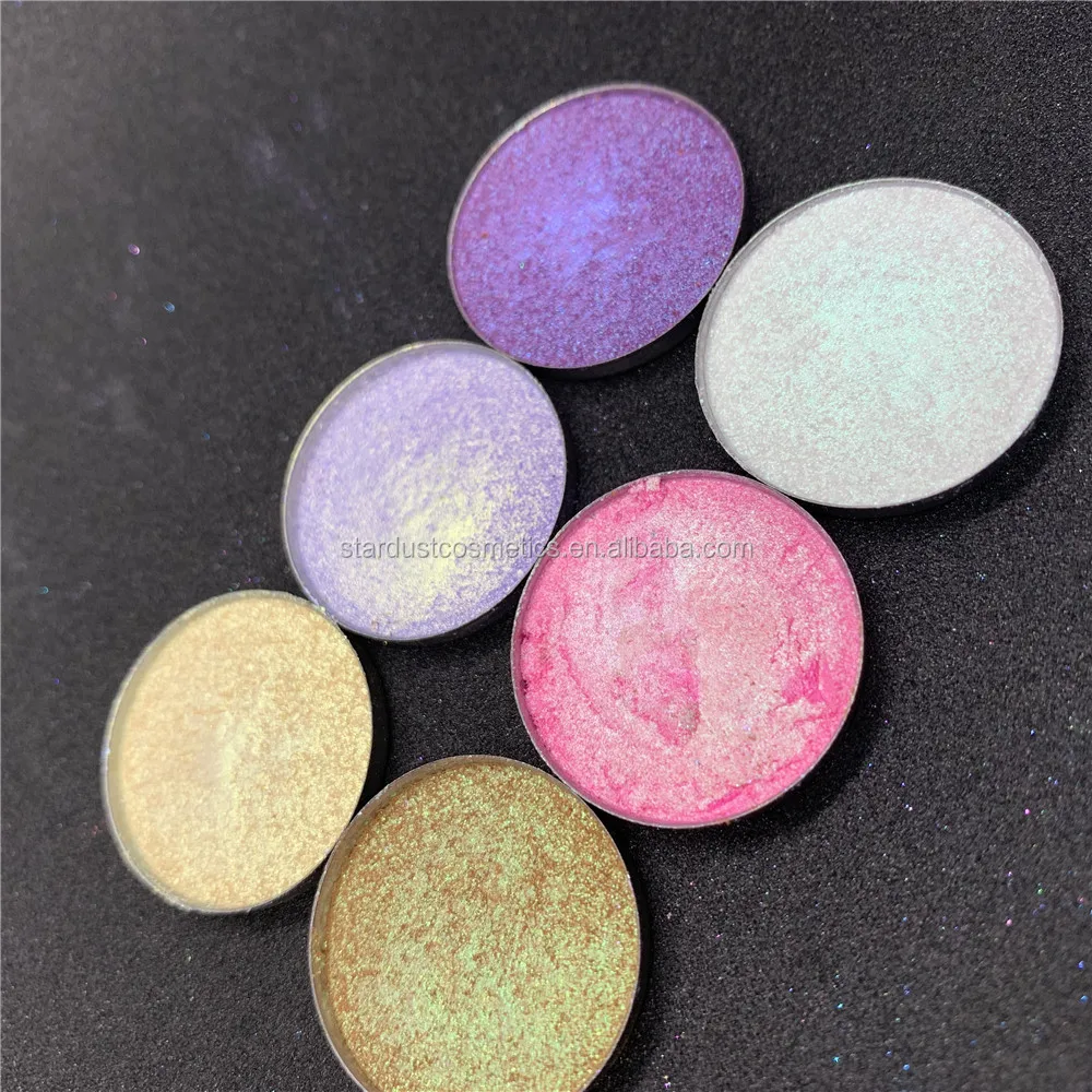 

Super Pigment duochrome Shimmer pressed powder magnetic Eyeshadow Single eye shadow palette, 6 color types