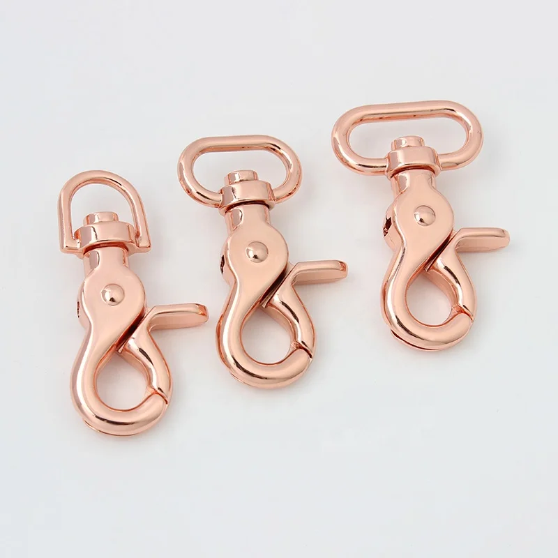 

Nolvo World Rose gold 3 size 13-20-25mm wholesale buckle trigger lobster swivel clasp snap hook shoulder strap swivel snap hook