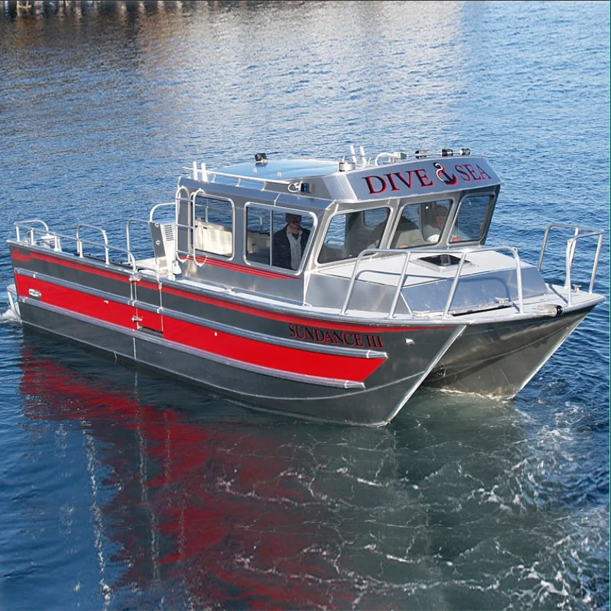 CE Certified 33ft 10m aluminum commercial multi purpose catamaran diving boat