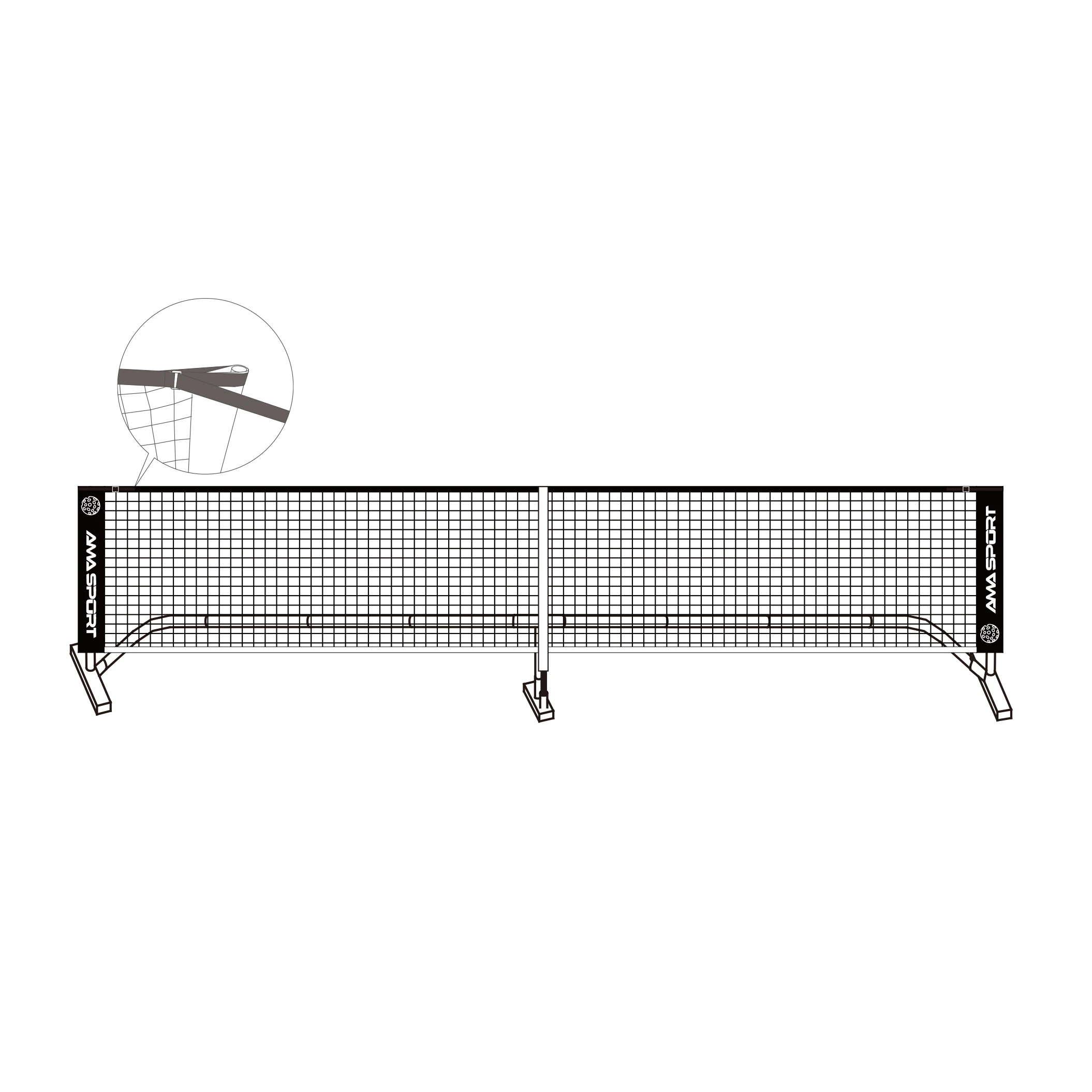 

HEAVY DUTY OUTDOOR PICKLEBALL NET - Durable weather treated nylon mesh netting and sturdy vinyl binding