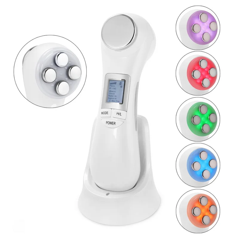 

6 in 1 LED RF Facial Lifting Skin Photon Therapy Rejuvenation Vibration Device Machine EMS Ion Microcurrent Mesotherapy Massager